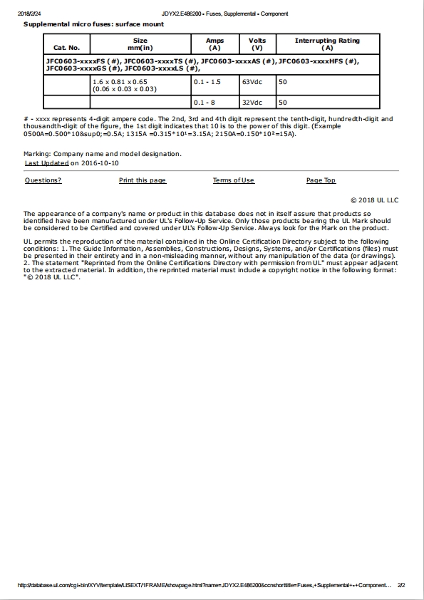 一次性貼片保險絲UL認證