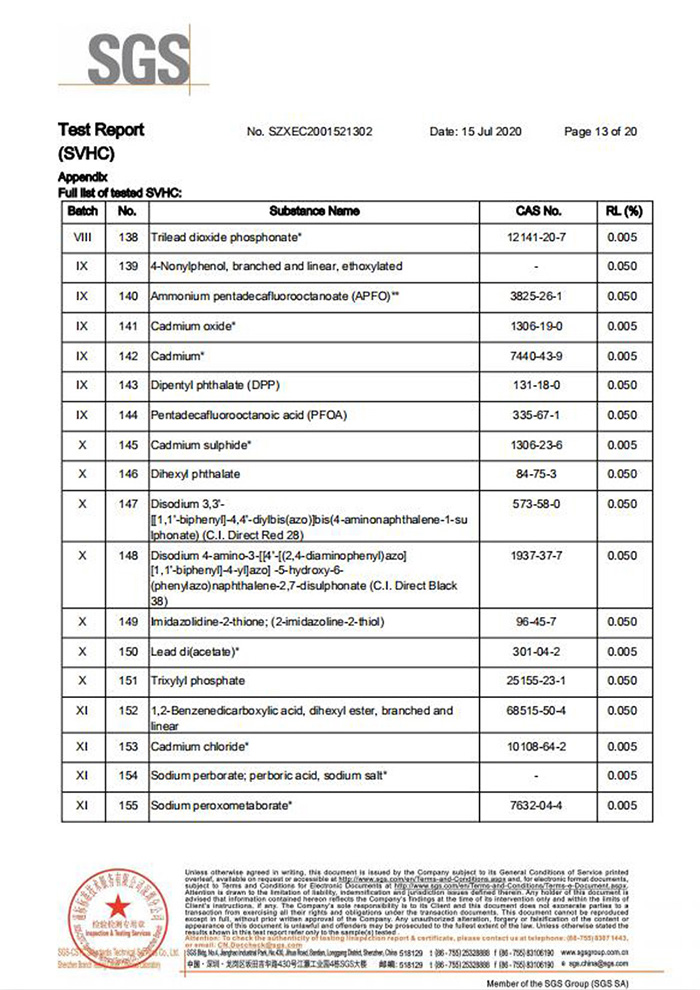 自恢復(fù)保險(xiǎn)絲REACH認(rèn)證13